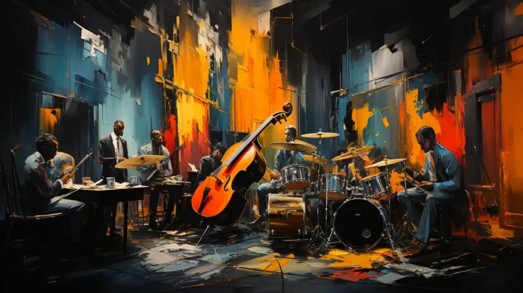 Sinfonía de Colores: Escena de Jazz en Vivo