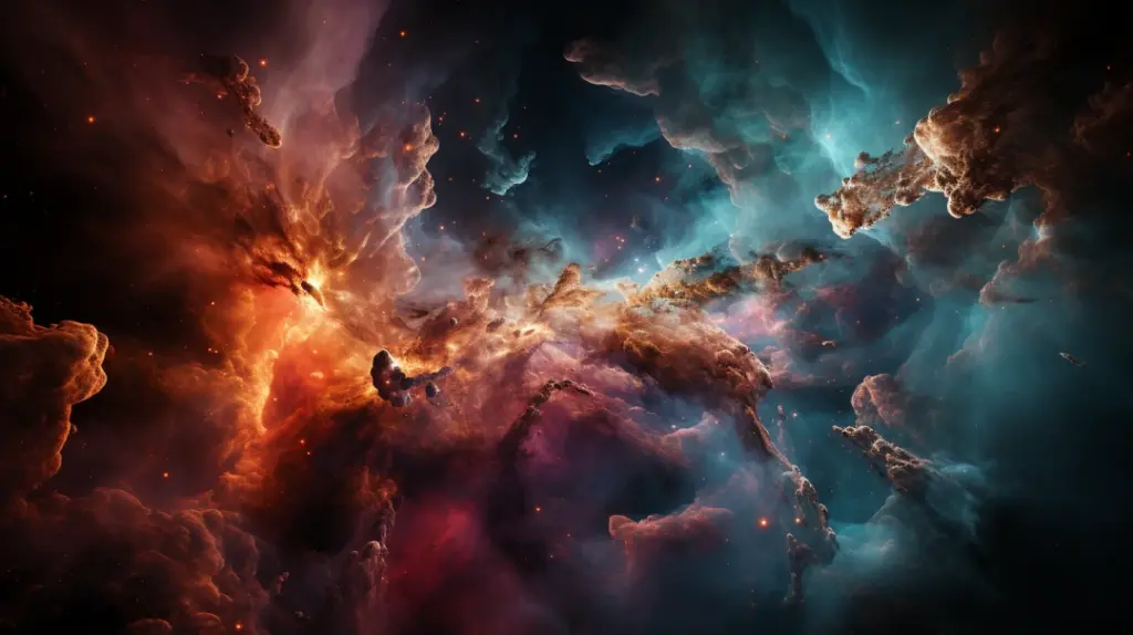 Fusión Galáctica: Un Baile Cósmico de Colores y Luz